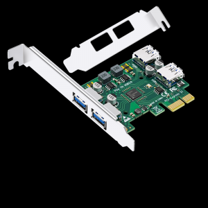 PCI-E转4口USB3.0扩展卡 后2口+内置2口（免供电小机箱）