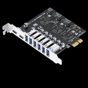 PCI-E转6口USB+2口Type-C（免供电）扩展卡