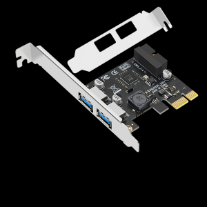 PCIE转4口USB3.0扩展卡 后2口+前置19PIN接口（2A免供电小机箱）