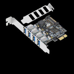 PCI-E转4口USB3.0扩展卡（2A免供电黑色）