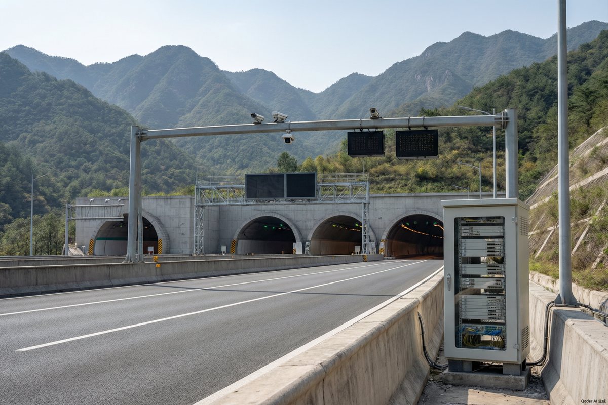 Optical fiber project for vehicle monitoring system in highway tunnel in a province