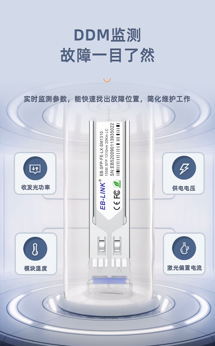 SFP 100M single mode dual fiber 20KM optical module