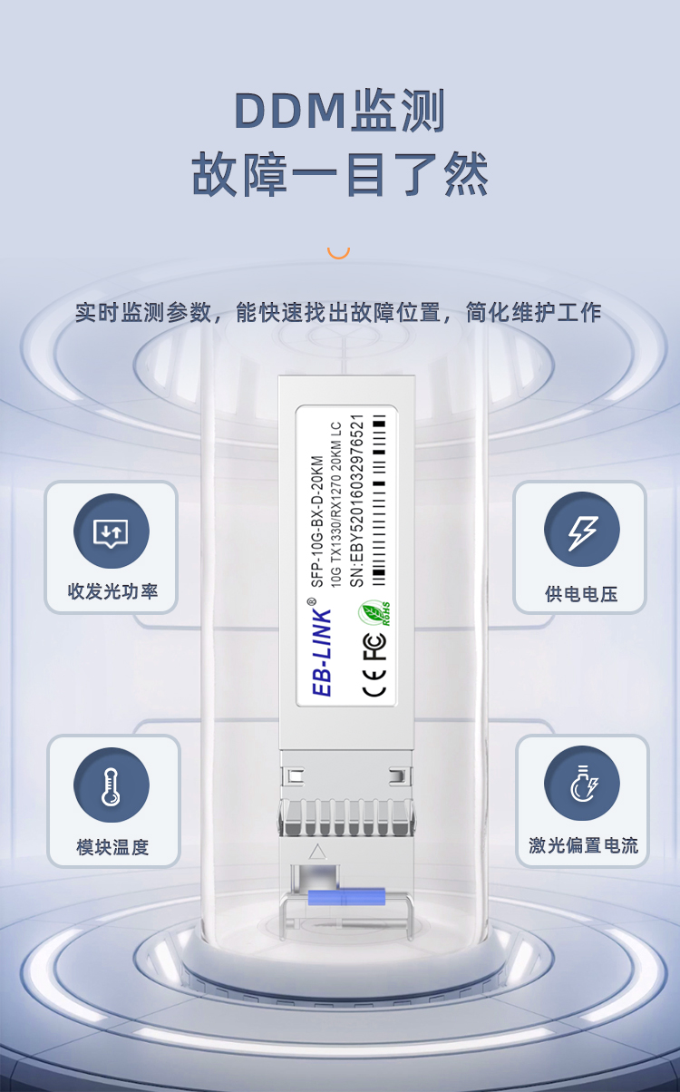 SFP+ 10G single mode single fiber 20KM optical module