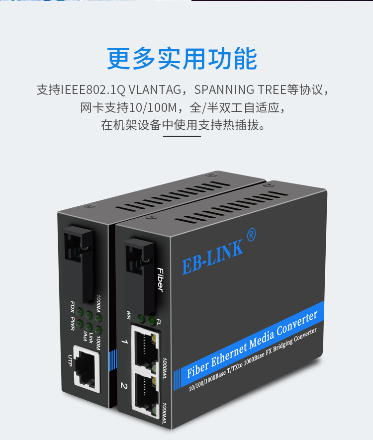 Gigabit single mode single fiber 1 optical 1 electrical + 1 optical 2 electrical fiber optic transceiver