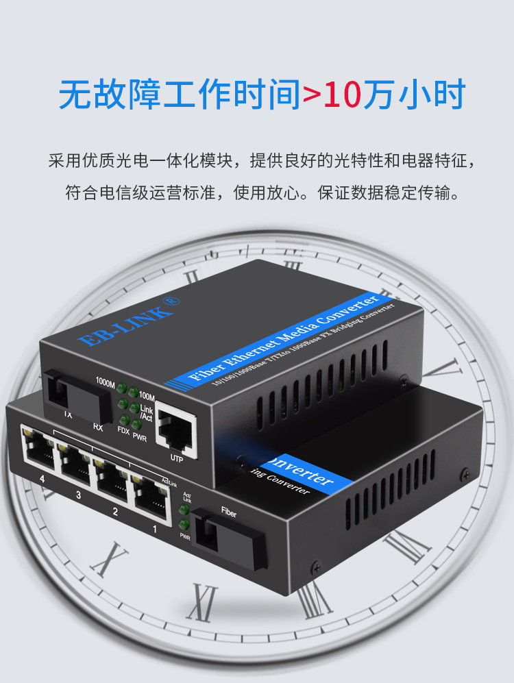 Gigabit single mode single fiber 1 optical 1 electrical + 1 optical 4 electrical fiber optic transceiver