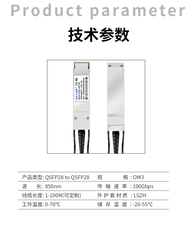 100G AOC active optical cable