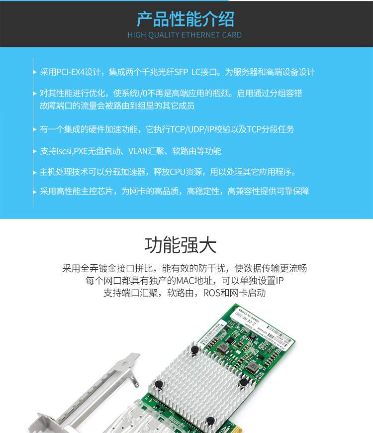 PCI-EX4 Gigabit Quad Optical Port Network Card (Intel Intel I350 Chip)