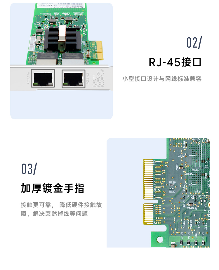 PCI-EX4 Gigabit dual electrical port network card (Intel 82575 chip)