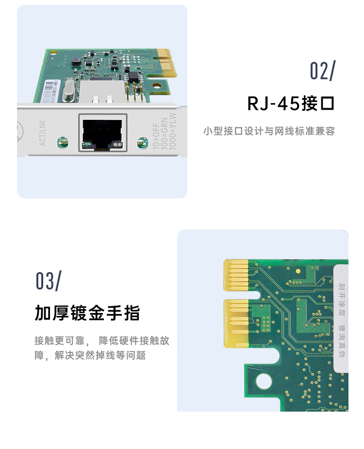 PCI-EX1 Gigabit Single Electrical Port Network Card Upgraded Version (Intel Intel I210 Chip)