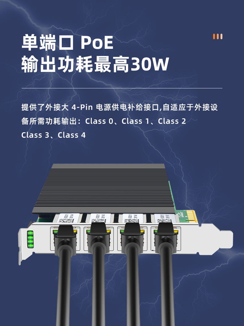 PCI-EX4 Gigabit four electrical port POE network card (Intel Intel I211 chip)