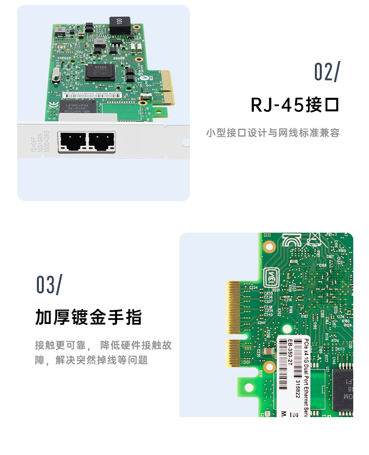 PCI-EX4 Gigabit dual electrical port network card (Intel Intel I350AM2 chip)
