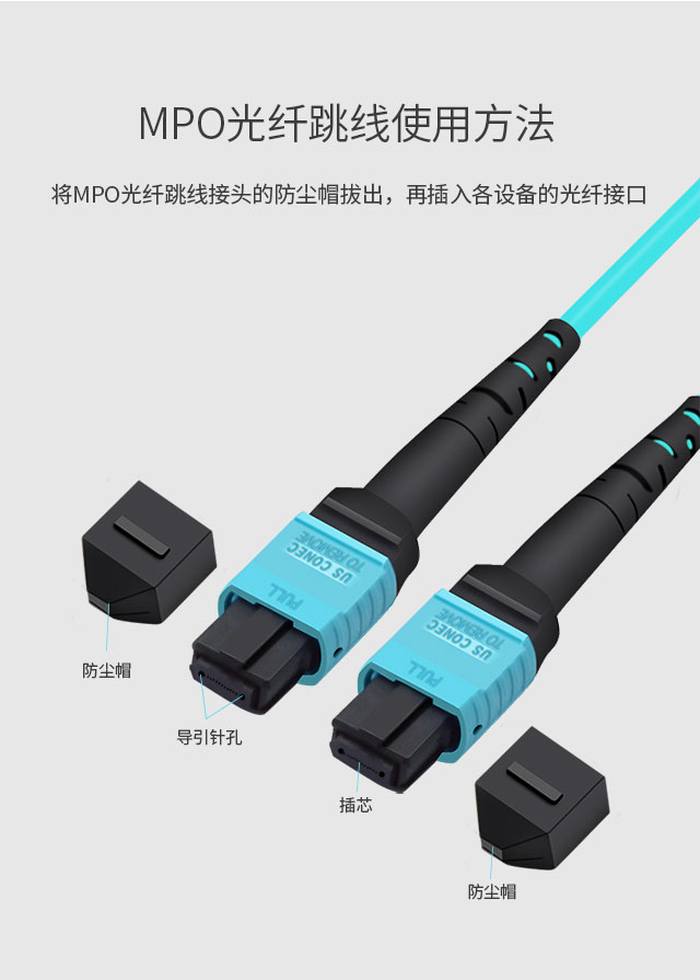 MPO-MPO multimode fiber optic patch cord