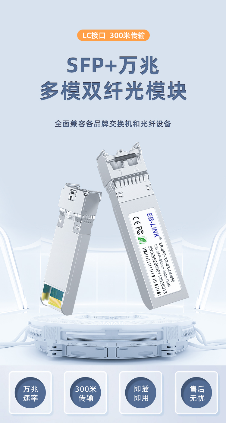 SFP+ 10G multi-mode dual-fiber optical module
