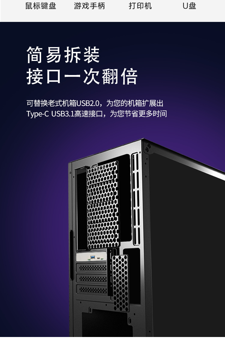 PCIE X4 to USB3.1+Type-C expansion card