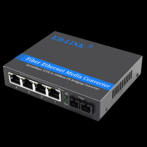 100M single-mode dual-fiber one-optical four-electrical fiber optic transceiver