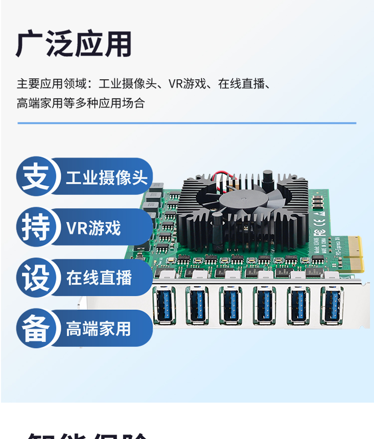 PCI-E X4 to 6-port USB3.0 expansion card (independent six channels)