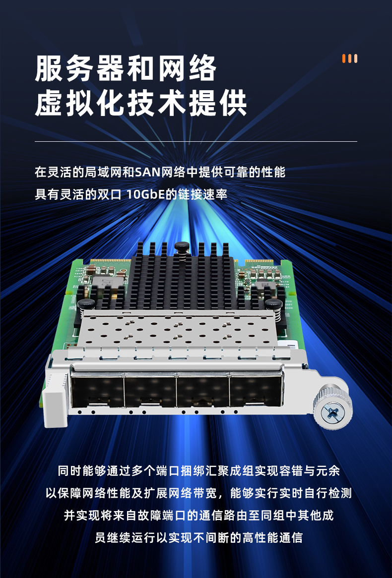 OCP3.0 10G four optical port network card (Intel XL710 chip)