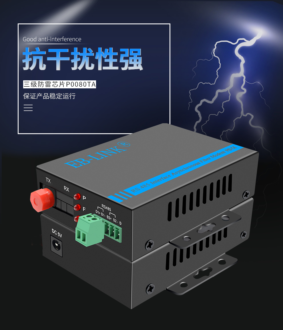 1-way bidirectional RS485 data optical terminal