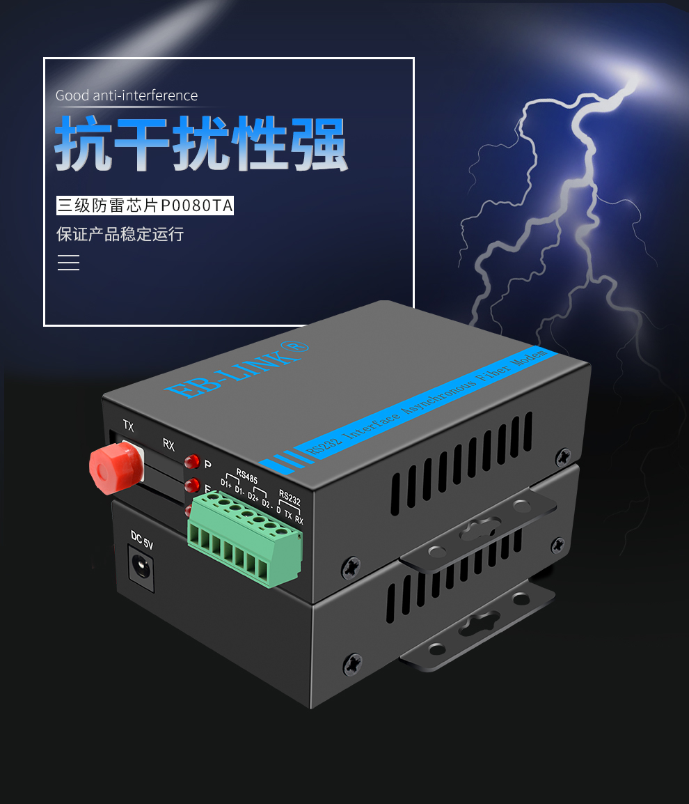 1-way bidirectional RS232 data optical terminal