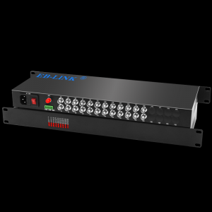 24-channel rack-mounted pure video optical transceiver