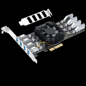 PCIE X4 to 8-port USB3.0 expansion card (inner 4 ports + rear 4 ports) independent four-channel bus 32G