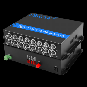 16-channel video + 1-channel reverse 485 data desktop video optical transceiver