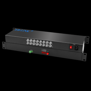16-channel video + 1-channel reverse 485 data rack-mounted video optical transceiver