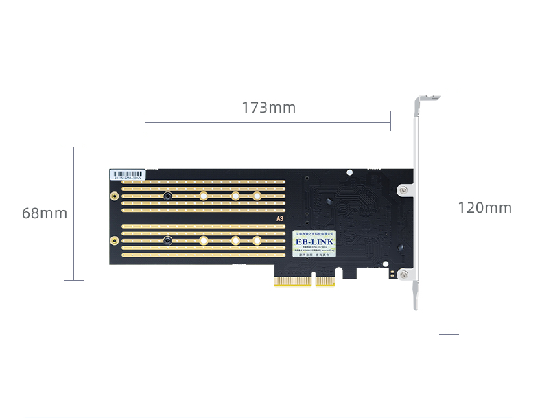 PCI-EX4 to M.2 dual-port expansion card (40G)
