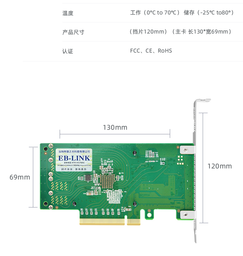 PCIE X8 to four-port U.2 NVMe expansion card 8643 interface